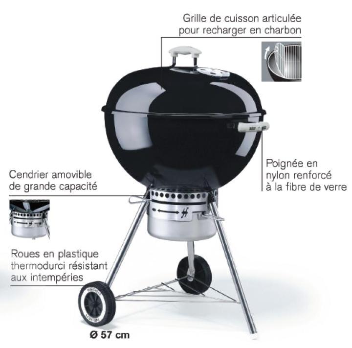 Barbecue charbon ONE TOUCH GOLD 57 cm WEBER